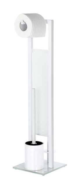 Suport pentru hârtie igienică și perie pentru toaletă, RIVALTA WHITE - 3 în 1, WENKO, alb
