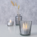 Set decor din sticlă TOLKA, sfeșnice și vază, 10 cm