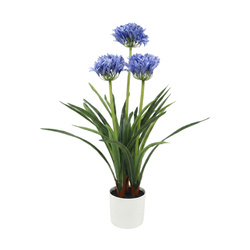 Floare artificială în ghiveci Agapant, 50 x 80 cm, albastră