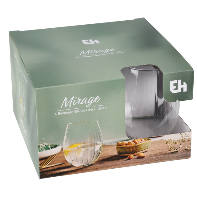 Set pahare bombate, 440 ml, 4 buc.