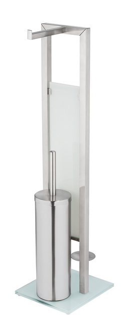 Suport pentru hartie igenica si perie WC RIVALTA, 3in1, WENKO