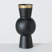 Vaza Varnjo, negru cu decor auriu, 30 cm