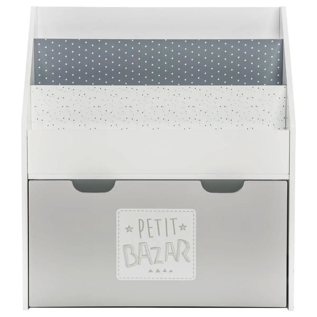 Bibliotecă pentru copii cu sertar și compartimente, 62,5 x 30 x 70 cm