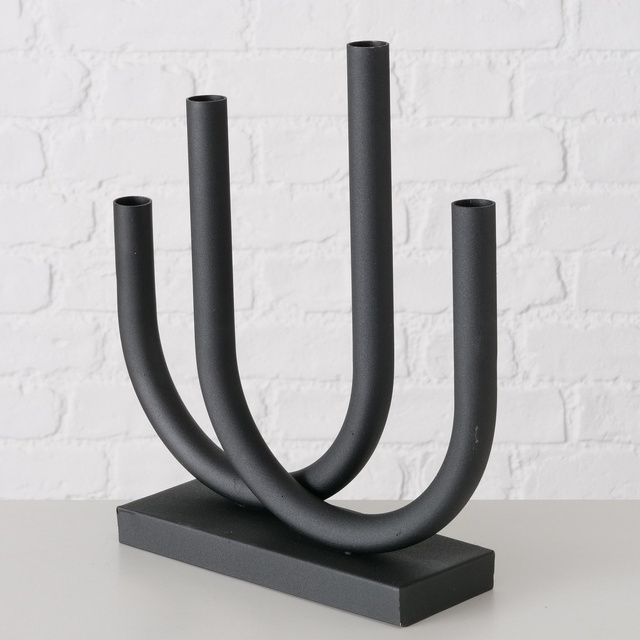 Suport de lumanare din metal Tonis, 34 x 33 cm, negru