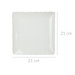O farfurie patrata 21 x 21 cm, cu finisaj decorativ