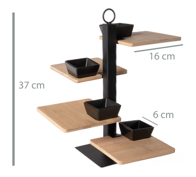 Platou pentru servirea gustărilor, 4 niveluri, 37 cm