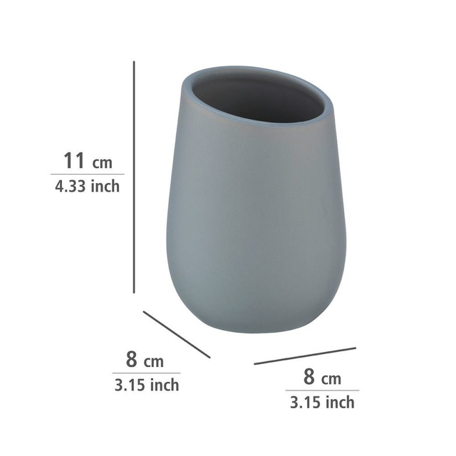 Pahar ceramic pentru periuțe de dinți BADI, gri, Wenko