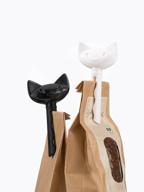 Clipsuri pentru închidere pungi MIAOU, KOZIOL 2 buc., alb || negru