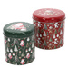 Set de recipiente metalice pentru sărbători, în dimensiuni diferite, 2 buc., roșu