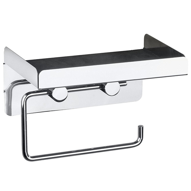 Suport pentru hârtie igienică cu raft pentru șervețele umede - 2 în 1, WENKO