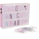 Rama iluminata pentru camera unui copil, cu litere si simboluri