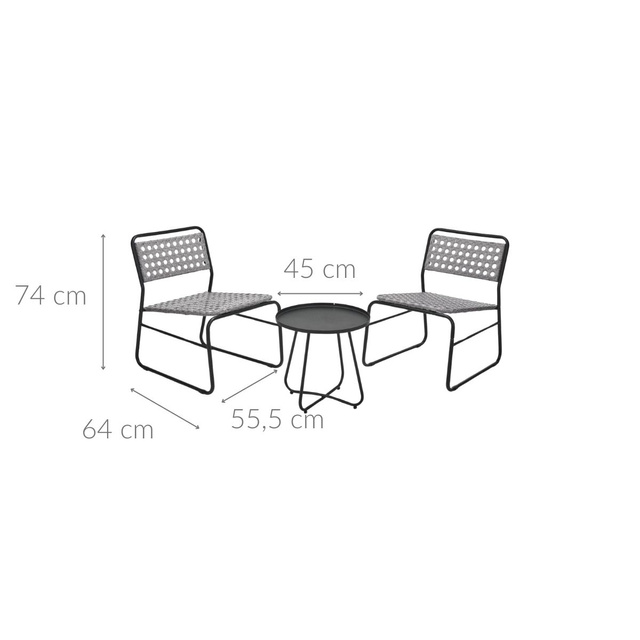 Set mobilier metalic de gradina, RATTAN