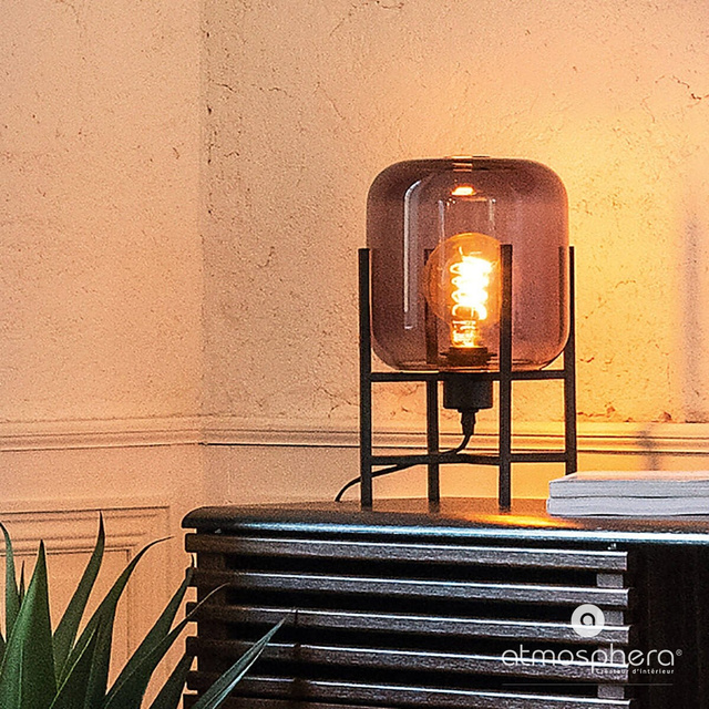 Lampa de masa ROB din sticla fumurie, 34 cm