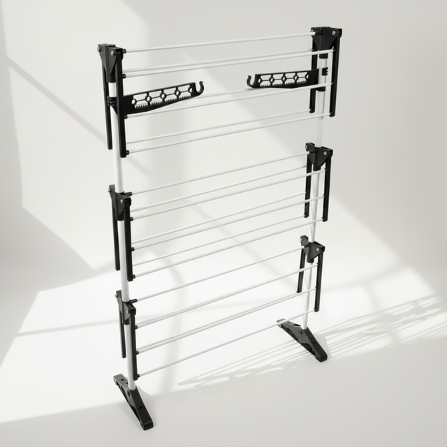 Uscător vertical pentru rufe cu loc pentru umerașe, 160 cm, ALTO