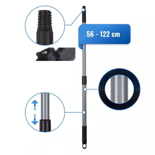 Racleta pentru chit cu 4 dinti cu maner telescopic