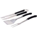 Set 3 accesorii pentru gratar, inox, manere confortabile