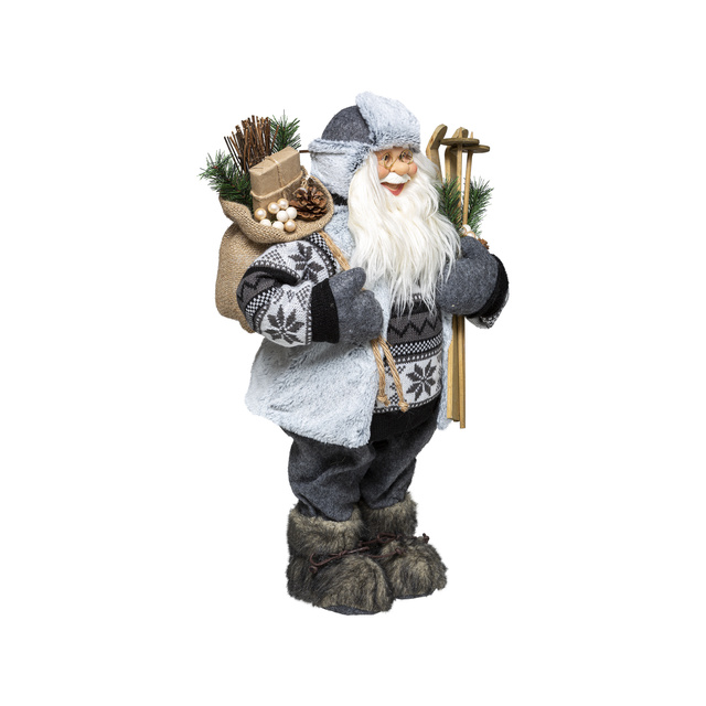 Figurină de Moș Crăciun cu schiuri