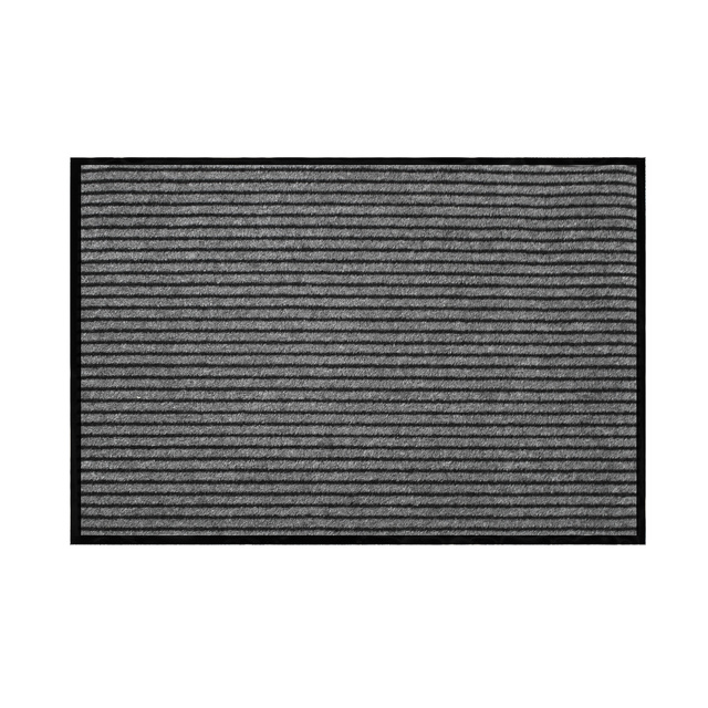 Covor de ușă rectangular, dungi gri, anti-praf