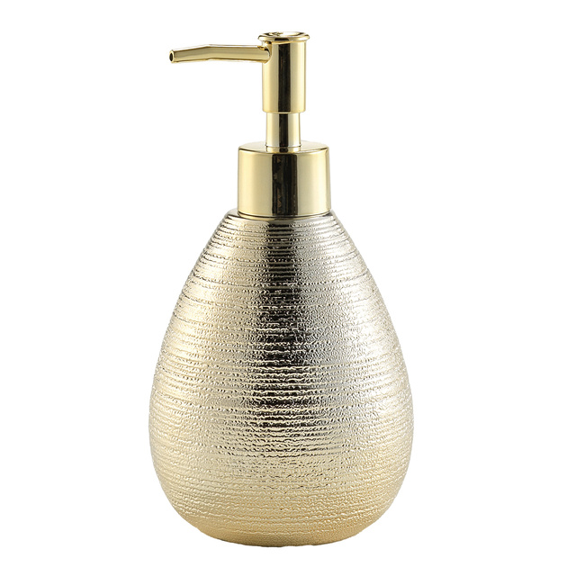 Dozator metalic cu pompă aurie, TRESOR, 9 x 17 cm