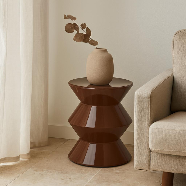 Masa coloană GISA, metalică, Ø 31 cm, maro închis