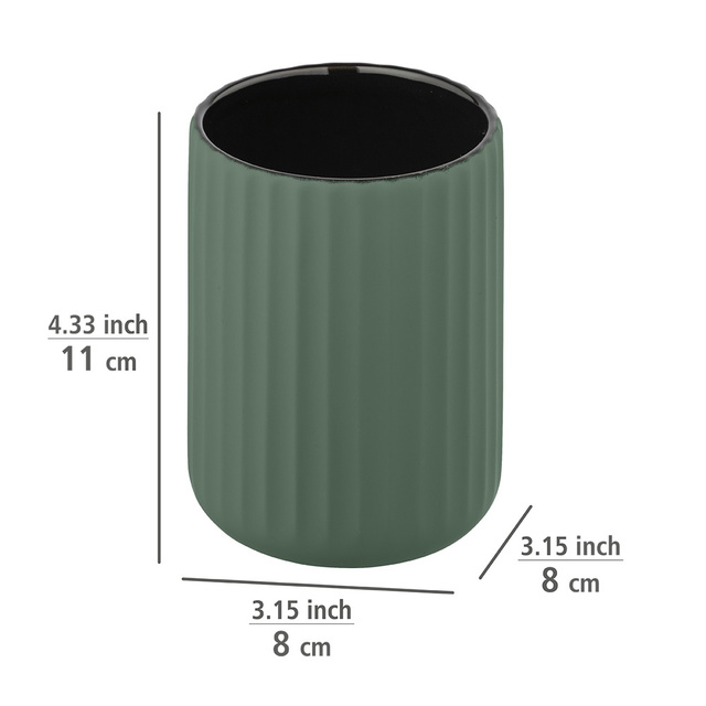 Suport periuta de dinti BELLUNO, ceramica, verde, Ø 8 cm, Wenko