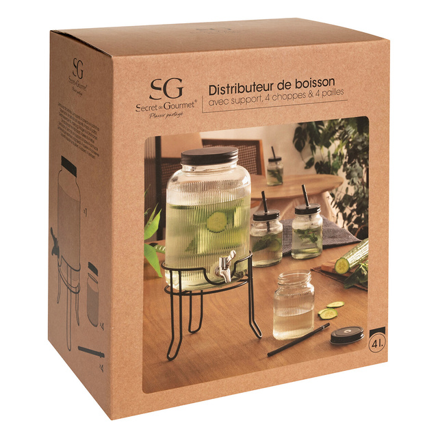 Dozator de bauturi 4 l + 4 pahare 450 ml