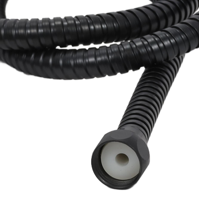 Furtun pentru dus, negru, inox, 150 cm, 1/2