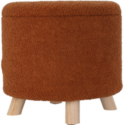 Puf rotund tapițat cu spațiu de depozitare TEDDY, Ø 40 x 37 cm