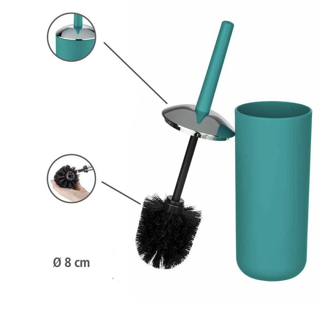 Recipient pentru perie BRASIL + perie WC, WENKO, turcoaz