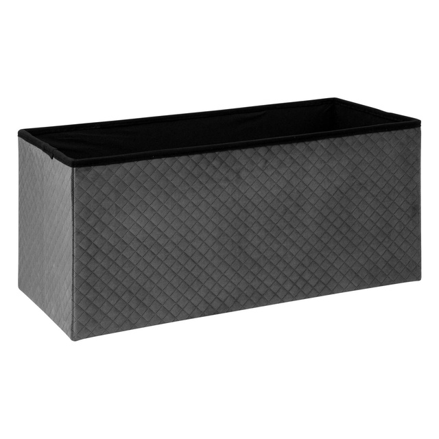 Banca tapitata cu spatiu depozitare, catifea, 76 x 38 x 38 cm