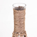 Vaza din sticla cu sfoara impletita, 30 cm