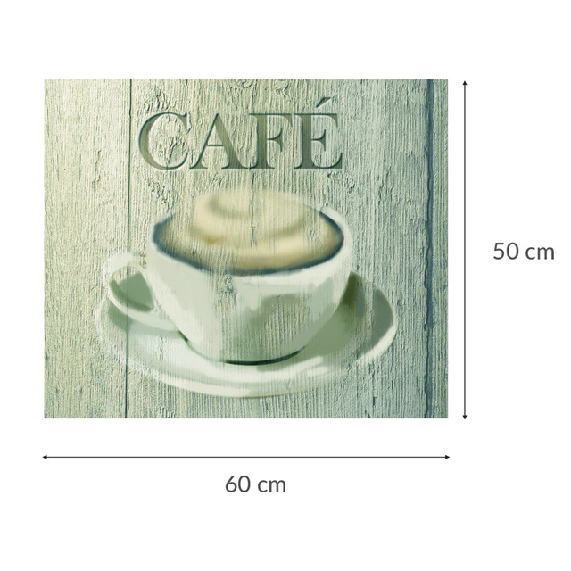 Placă de protecție din sticlă CAFE pentru perete - 50 x 60 cm, WENKO, cafea