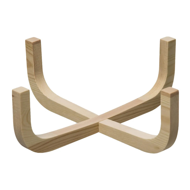 Bol de salata ARHA, 24 cm, sticla, cu suport din lemn