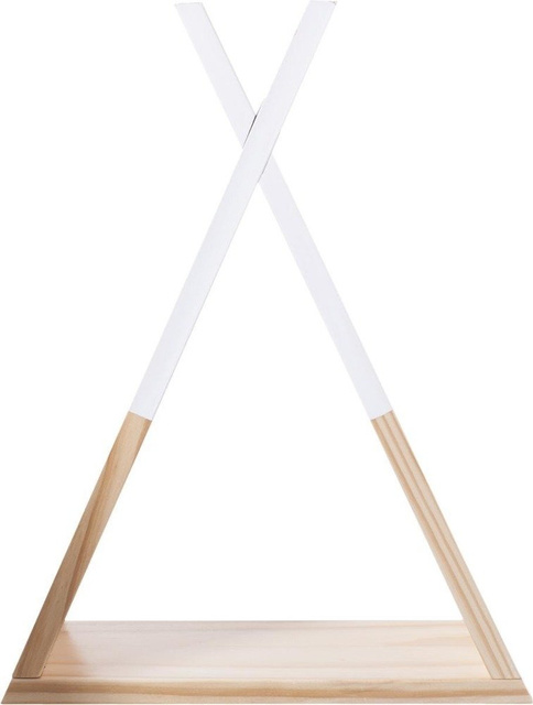 Raft decorativ de perete TIPI - lemn, 30 x 10 x 39 cm