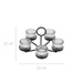 Candelabru pentru 5 lumânări tealight, metal și sticlă, 21 x 21 x 12 cm