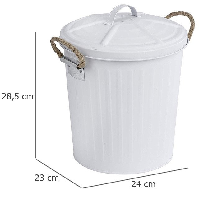 Coș de gunoi GARA alb cu capac, 6L, Wenko