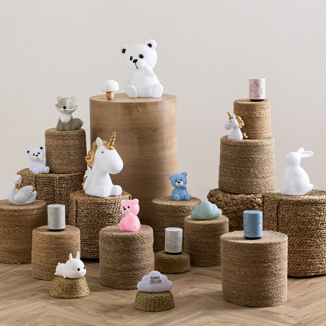 Lampă de noptieră in forma de lebada, din plastic, 14,4 cm