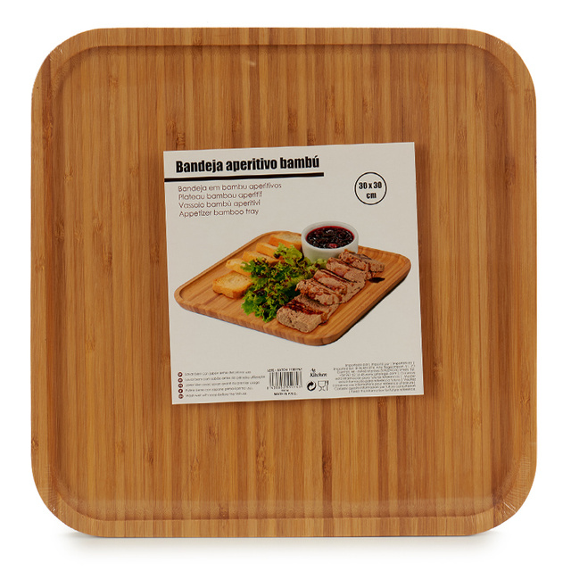 Blat de servire pentru gustari, patrat, bambus