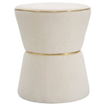 Taburet rotund cu detaliu auriu, 42 cm