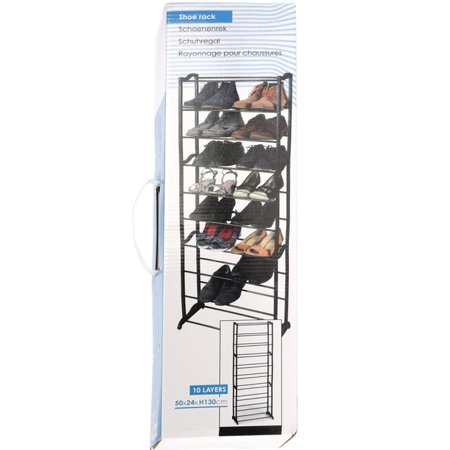 Raft mare pentru pantofi, 10 nivele, 130 cm