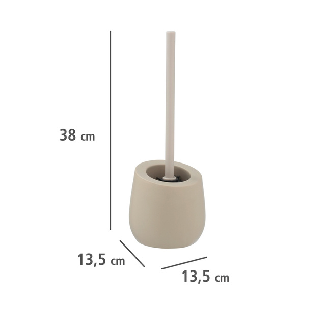 Perie WC cu suport BADI, Gri, 38x13,5x13,5, Wenko