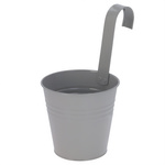 Husa din zinc pentru ghiveci cu carlig, 13 x 13,5 cm