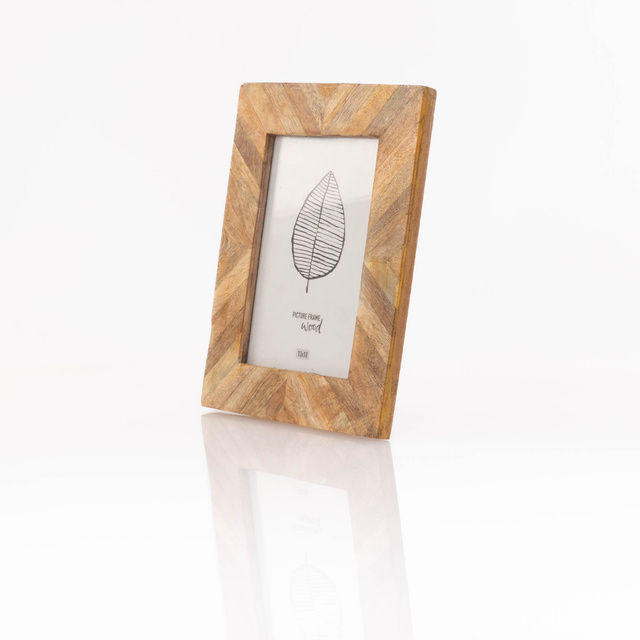 Ramă foto din lemn de mango PATCHWORK, 19 x 24 cm
