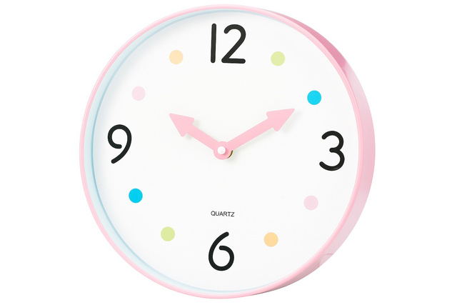 Ceas pentru camera copilului SAFI, Ø 25 cm, roz