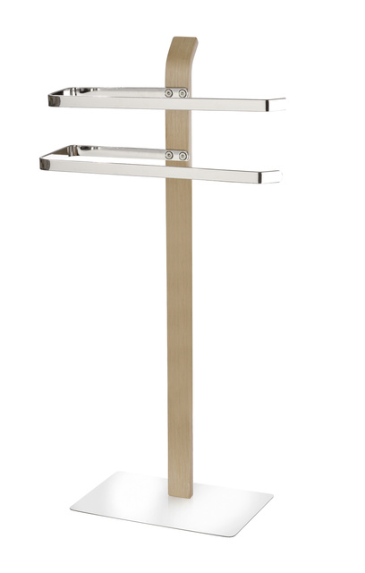 Suport de prosoape pentru baie SAMONA BROWN, cu 2 brațe, WENKO, maro închis.