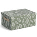 Cutie depozitare cu capac, bumbac, motiv frunze