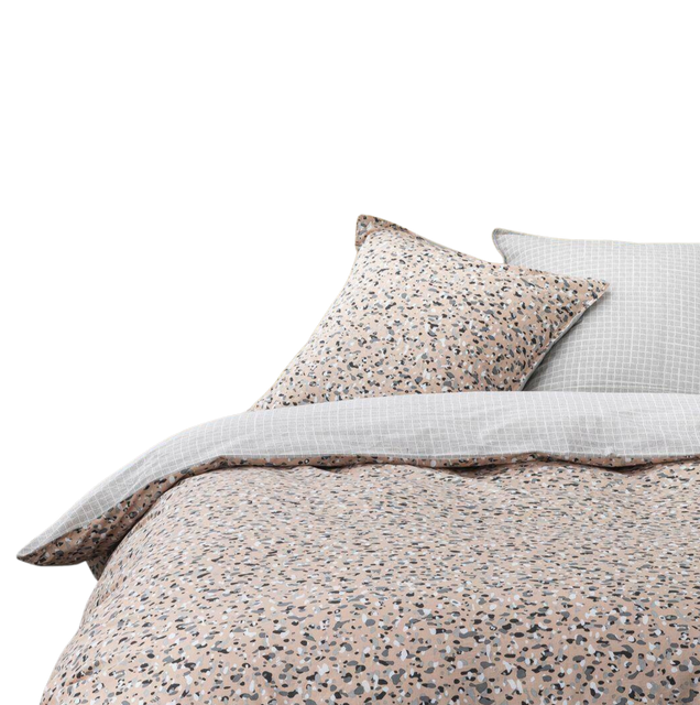 Lenjerie de pat din bumbac Marble, reversibila, 220 x 240 cm