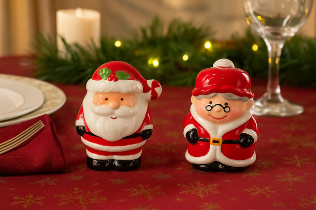 Set de condimente de Crăciun, Moș Crăciun și soția lui Moș Crăciun