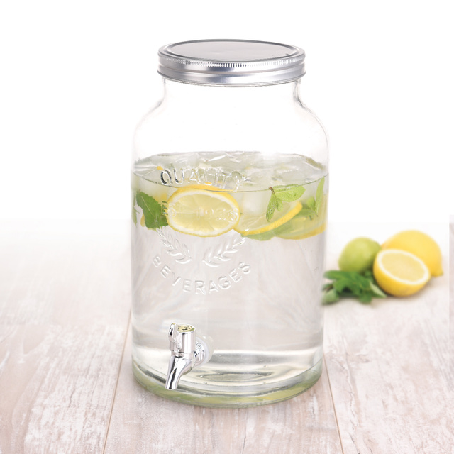 Borcan cu robinet si capac, EH Excellent Houseware, 5,5 L, Transparent