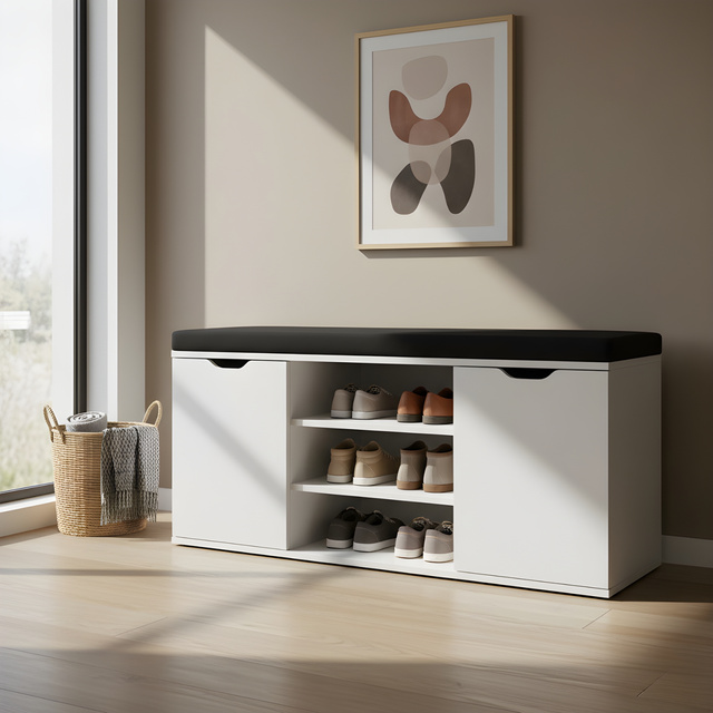 Dulap pentru pantofi cu loc de șezut PORTA, 103 x 30 x 46 cm